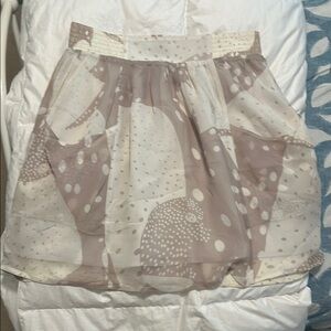 Chic Cream and Brown Women's Mini Skirt